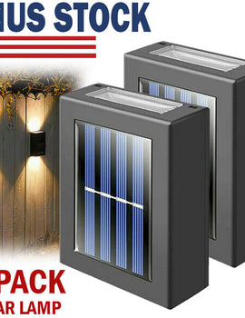 2 Pack New Solar Deck Lights Outdoor Waterproof LED Steps Lamps For Stairs Fence