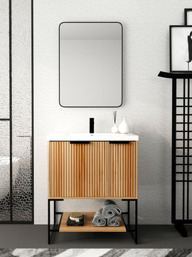 30 Inch Freestanding Bathroom Vanity With Resin Basin,30x18,(W99951318)