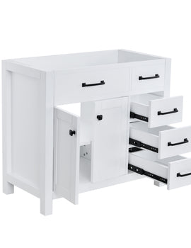 36 Inch W White Bathroom Vanity Set with Faucet and Mirror