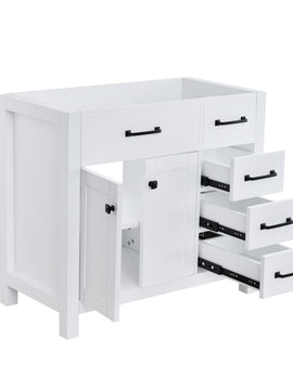 36 Inch W White Bathroom Vanity Set with Faucet and Mirror