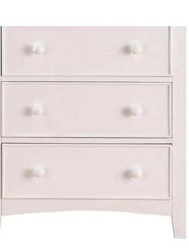 Contemporary White 1pc Chest of Drawers Plywood Pine Veneer Bedroom Furniture