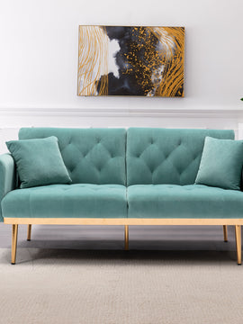 COOLMORE Velvet Sofa ; Accent sofa .loveseat sofa with metal feet