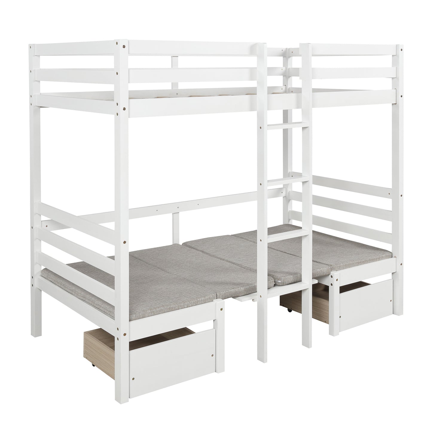 Functional Loft Bed (turn into upper bed and down desk; cushion sets are free)Twin Size