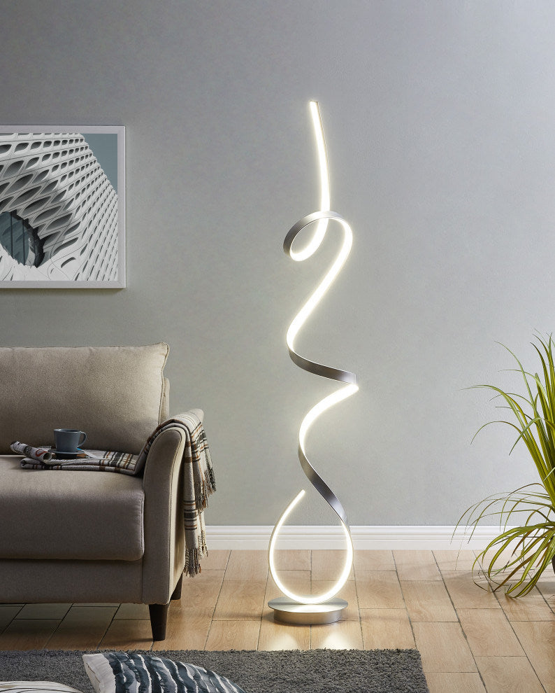 Finesse Decor Amsterdam LED 63" Floor Lamp // Dimmable, Silver