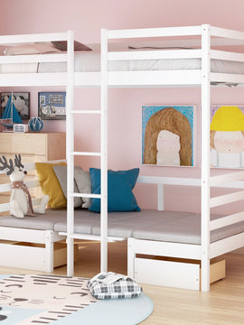 Functional Loft Bed (turn into upper bed and down desk; cushion sets are free)Twin Size